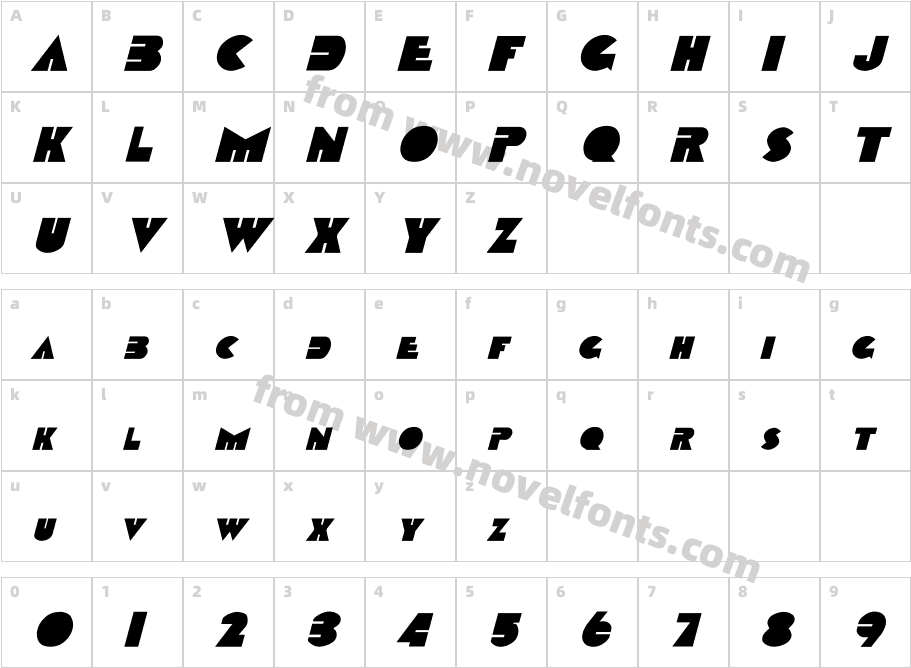 Devendra ItalicCharacter Map