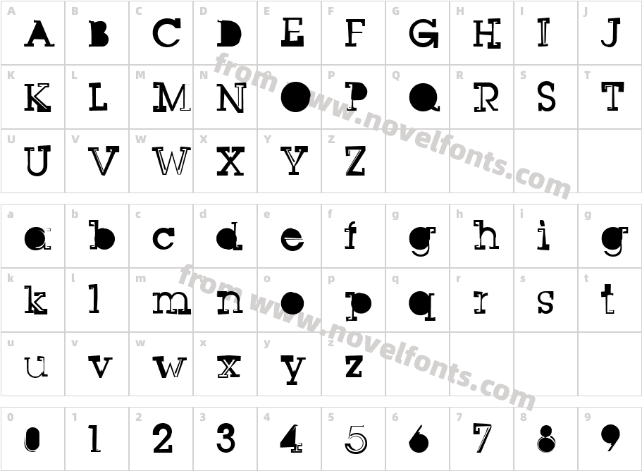 SqSerifTwoCharacter Map