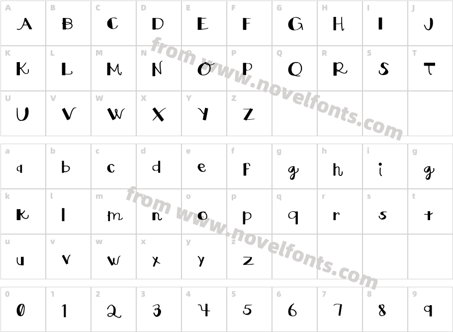 Square Curves MediumCharacter Map