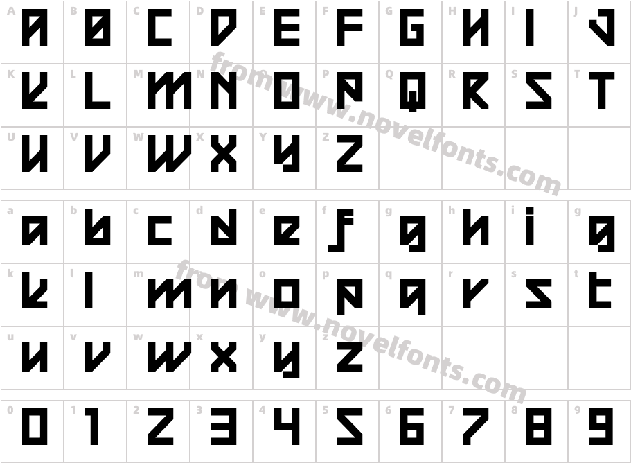 Square RaisingCharacter Map