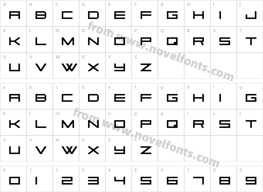 Square Sans Serif 7Character Map