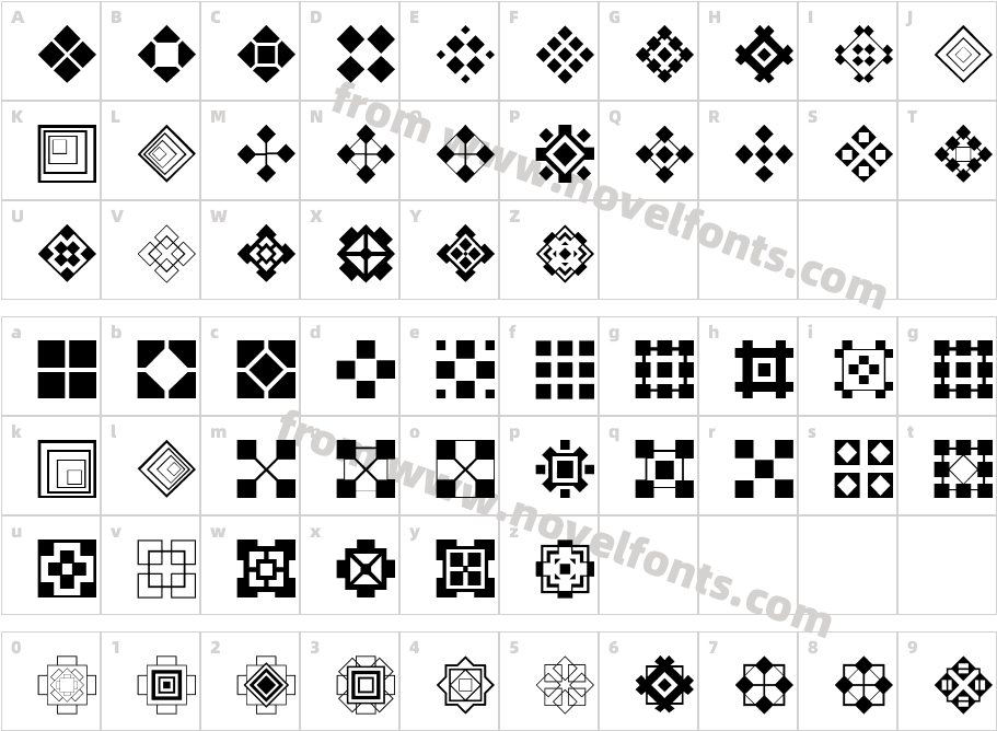 Square Things 2Character Map