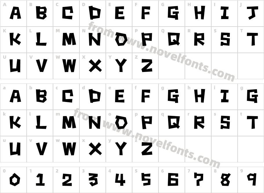 Square roughCharacter Map