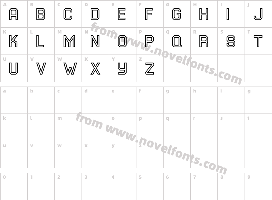 Square40Inline-RegularCharacter Map