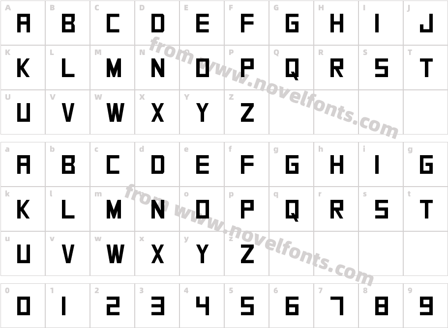 SquareFontCharacter Map