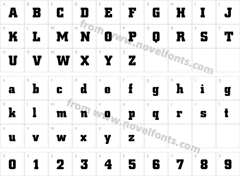 SquareSlabserif711BT-BoldCharacter Map