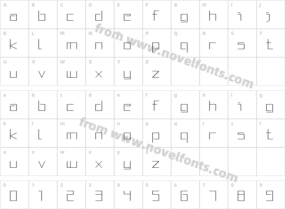 Squared DisplayCharacter Map