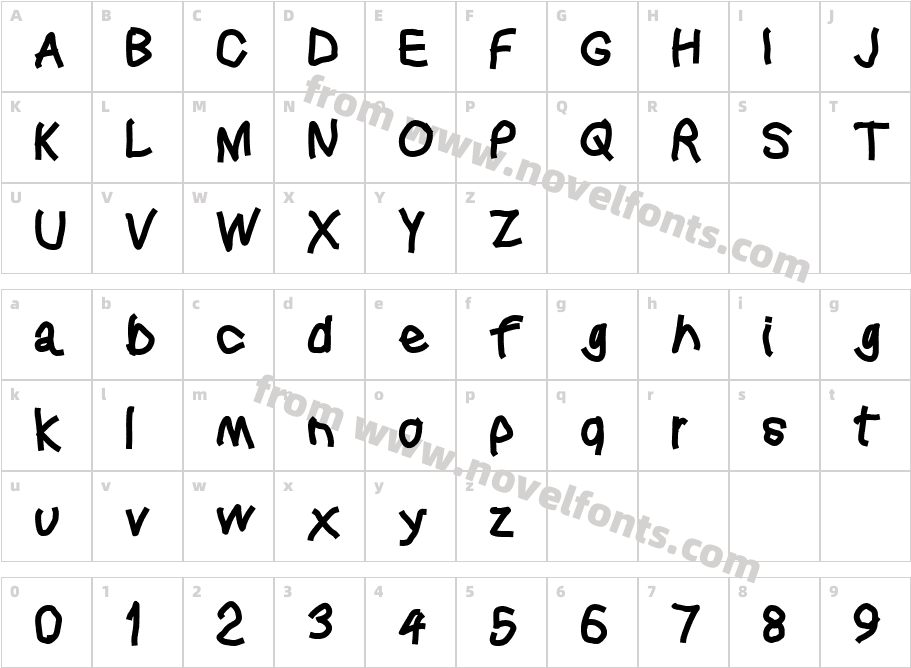 Squared HandCharacter Map