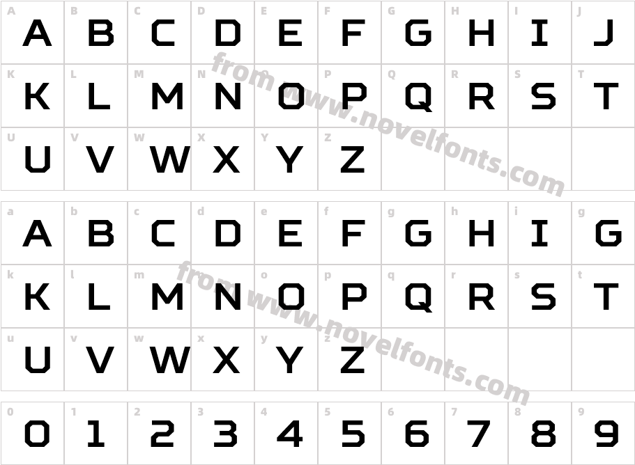 SquaresBoldCharacter Map