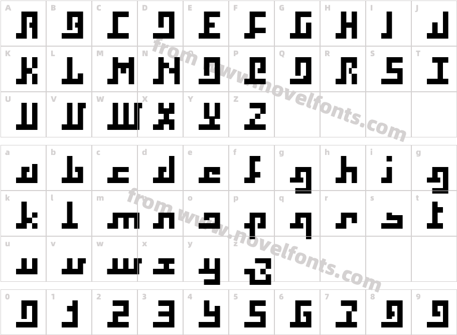 Squaropen BoldCharacter Map