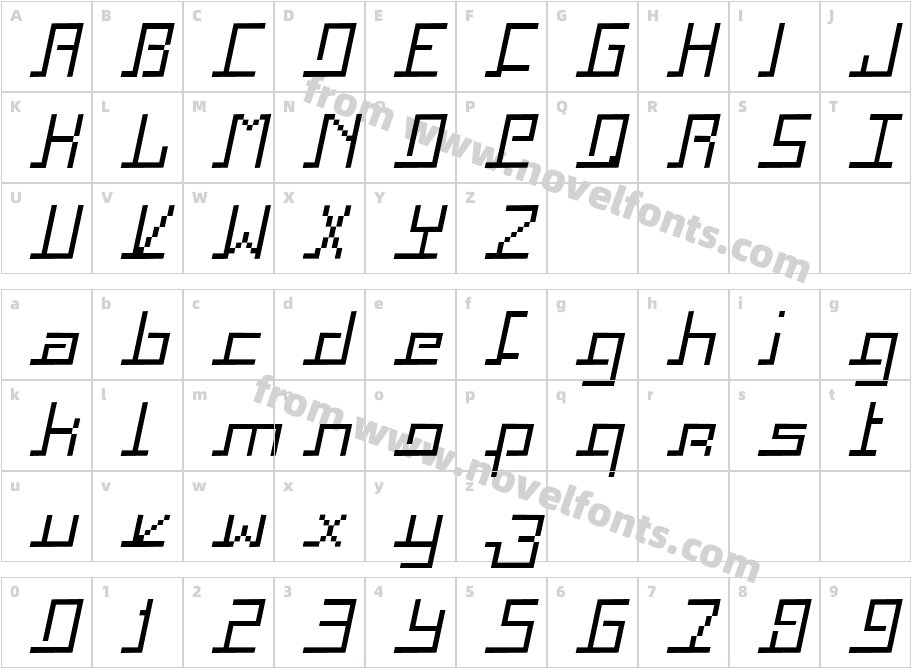 Squaropen ItalicCharacter Map