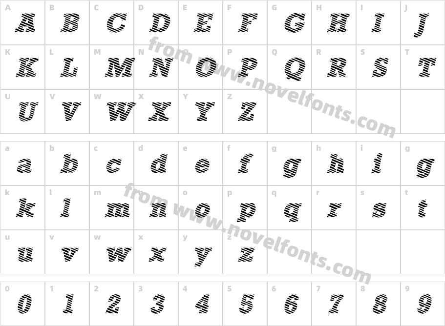 StamfordHeavySF-BoldItalicCharacter Map