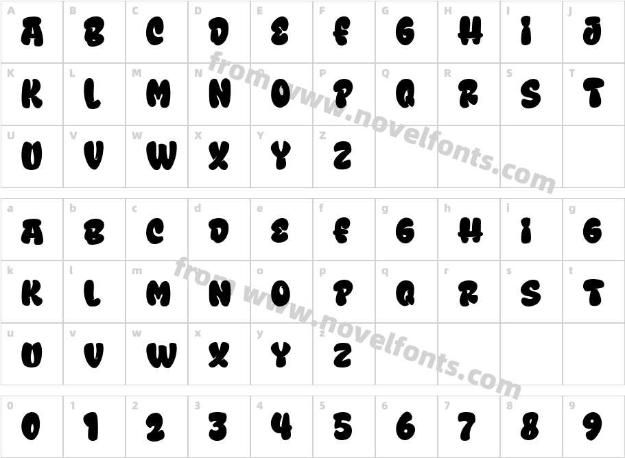 Star Blast RegularCharacter Map