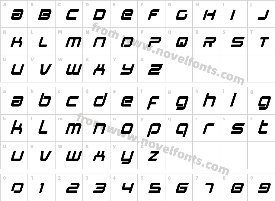 Star Eagle Bold ItalicCharacter Map