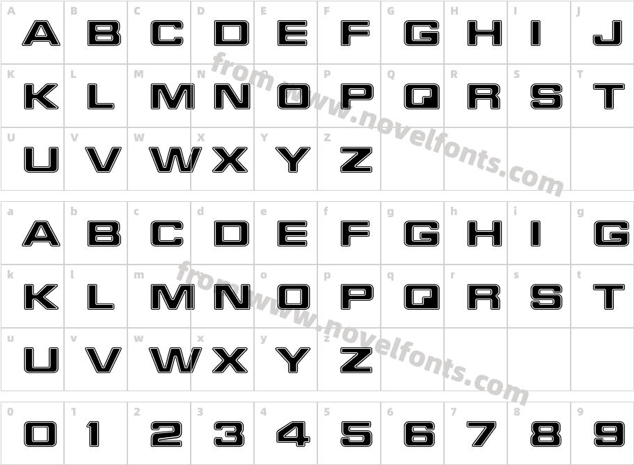 Starfleet Bold Extended BTCharacter Map