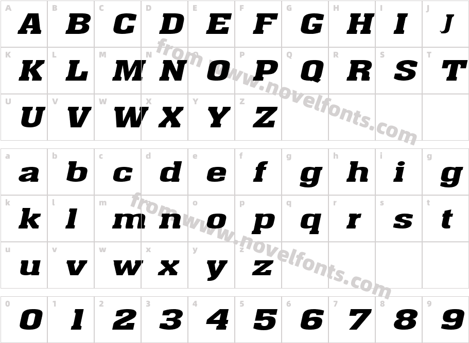 Ache Extended BoldItalicCharacter Map