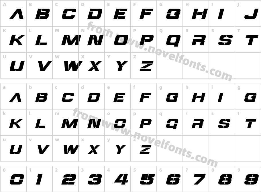 Steiner ItalicCharacter Map