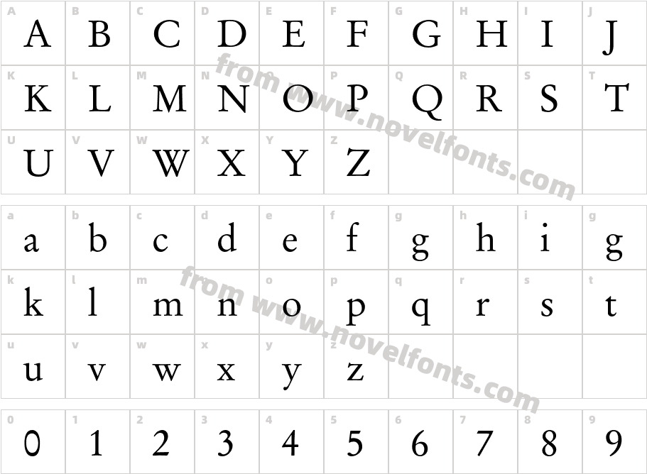 StempelGaramond-RomanCharacter Map