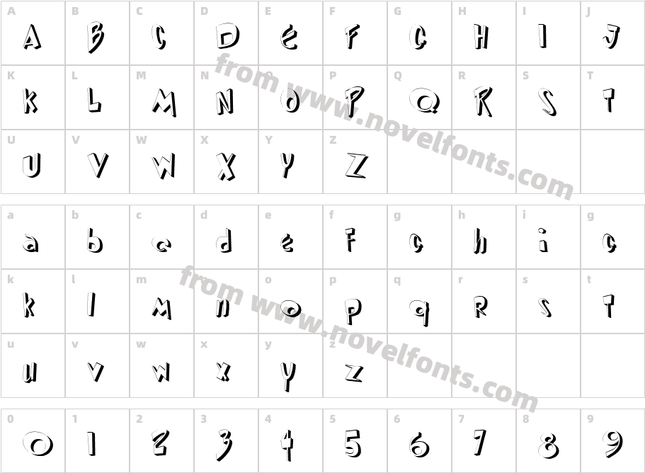 DiPed ThickCharacter Map