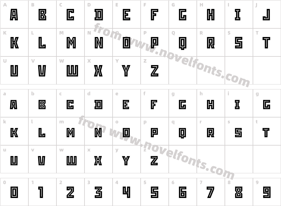 Stenberg Inline ITC StdCharacter Map