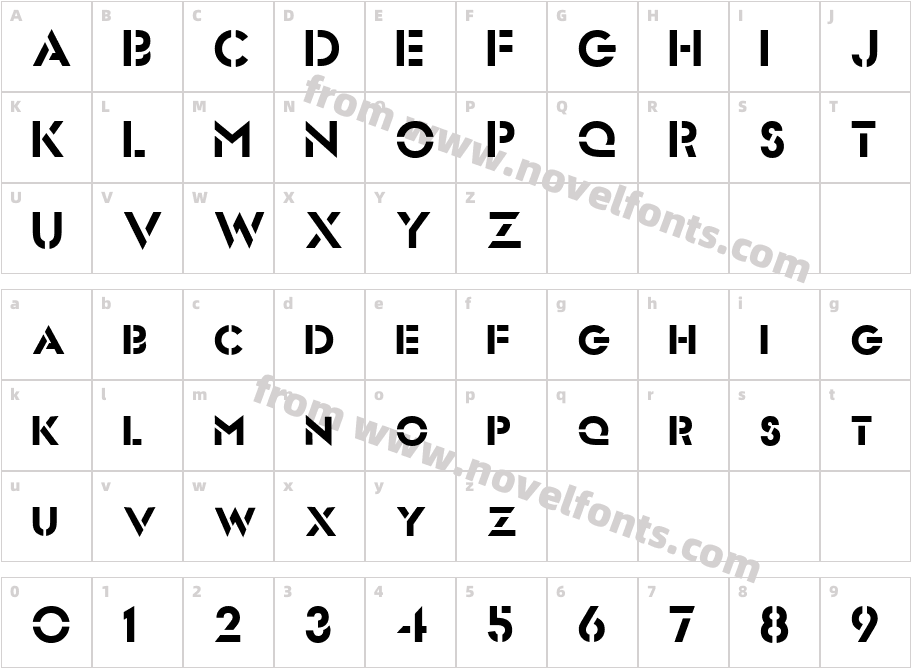 Stencil Sans  NormalCharacter Map