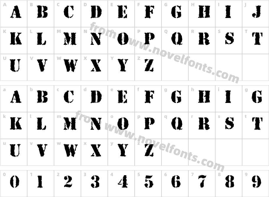 Stencil-grungyCharacter Map