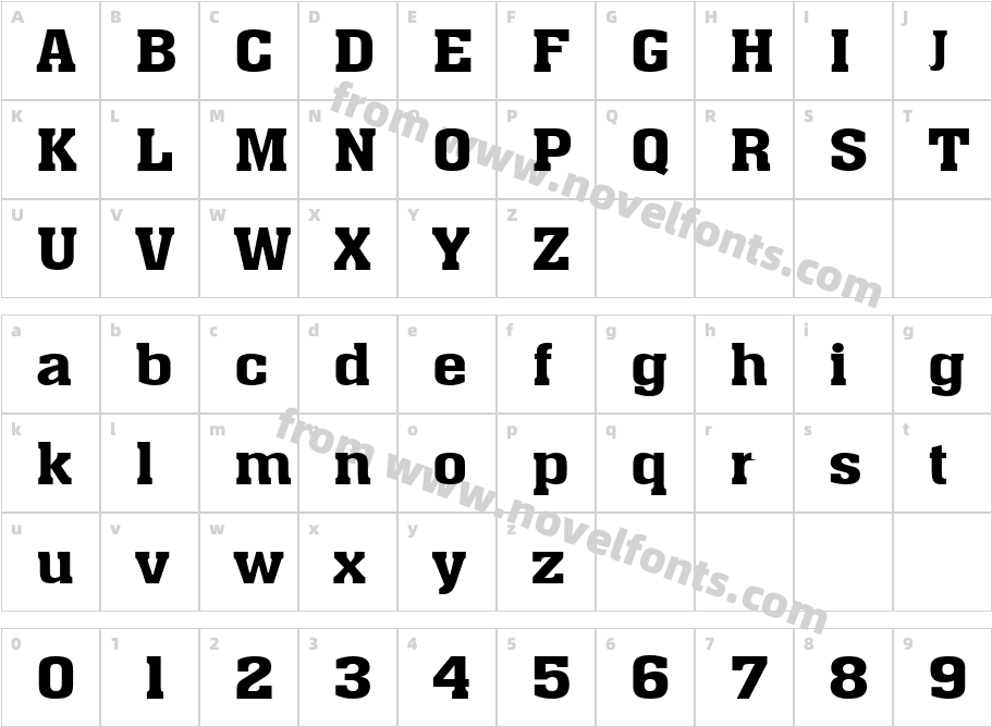 Ache Wide BoldCharacter Map