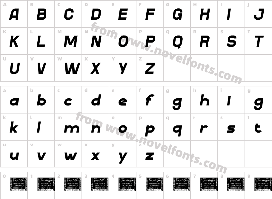 Stigo Italic PERSONALCharacter Map