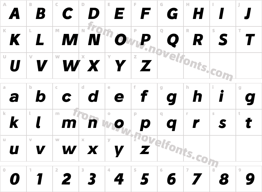 Stilu Bold ObliqueCharacter Map