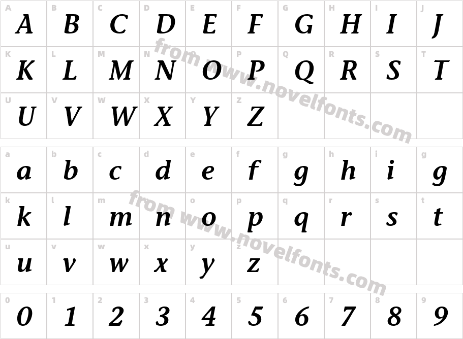 Stone Inf Sem ITC TT SemiItalicCharacter Map