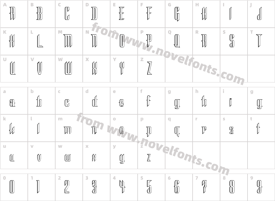 Stone RegularCharacter Map