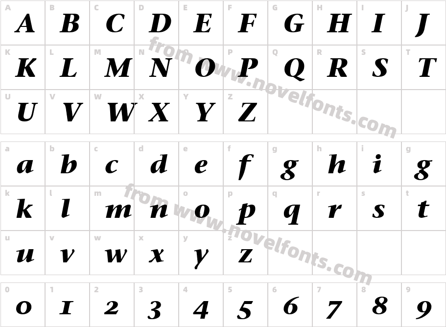 Stone Serif OS ITC TT BoldItaCharacter Map