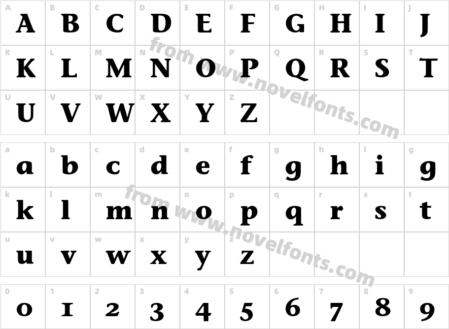 StoneInfOSITC-BoldCharacter Map