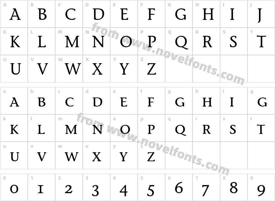 StoneInfSCITC-MediumCharacter Map