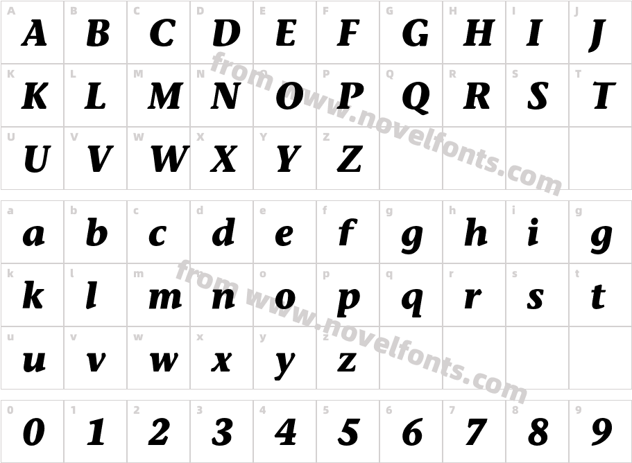 StoneInformalBQ-BoldItalicCharacter Map