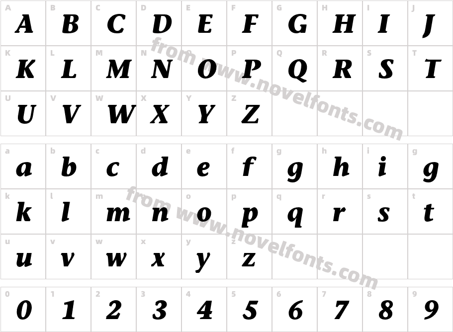 StoneInformalStd-BoldItalicCharacter Map