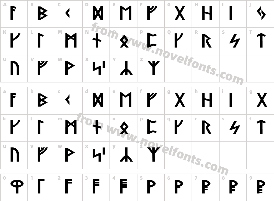 Stormning BoldCharacter Map