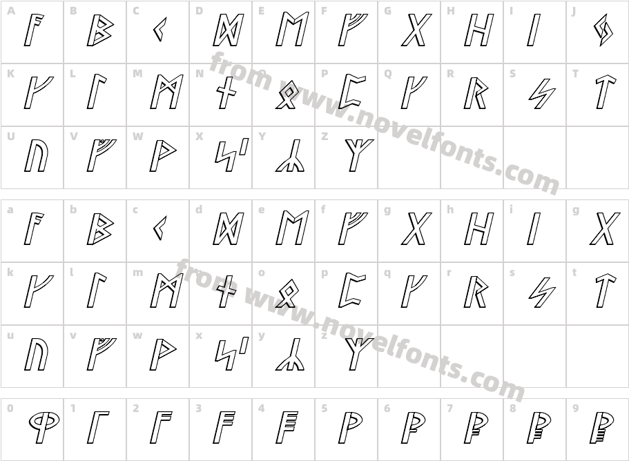 Stormning Raw Outline ObliqueCharacter Map