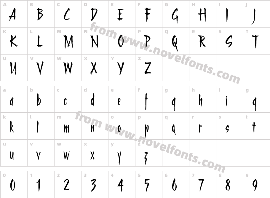 StrangerITC TTCharacter Map