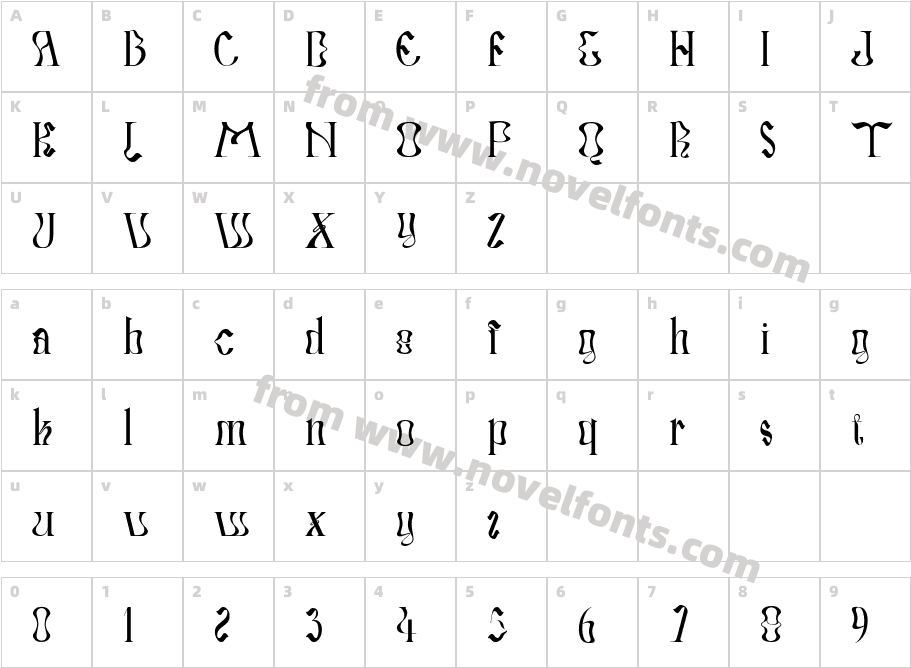 Strarat Elegante Font RegularCharacter Map