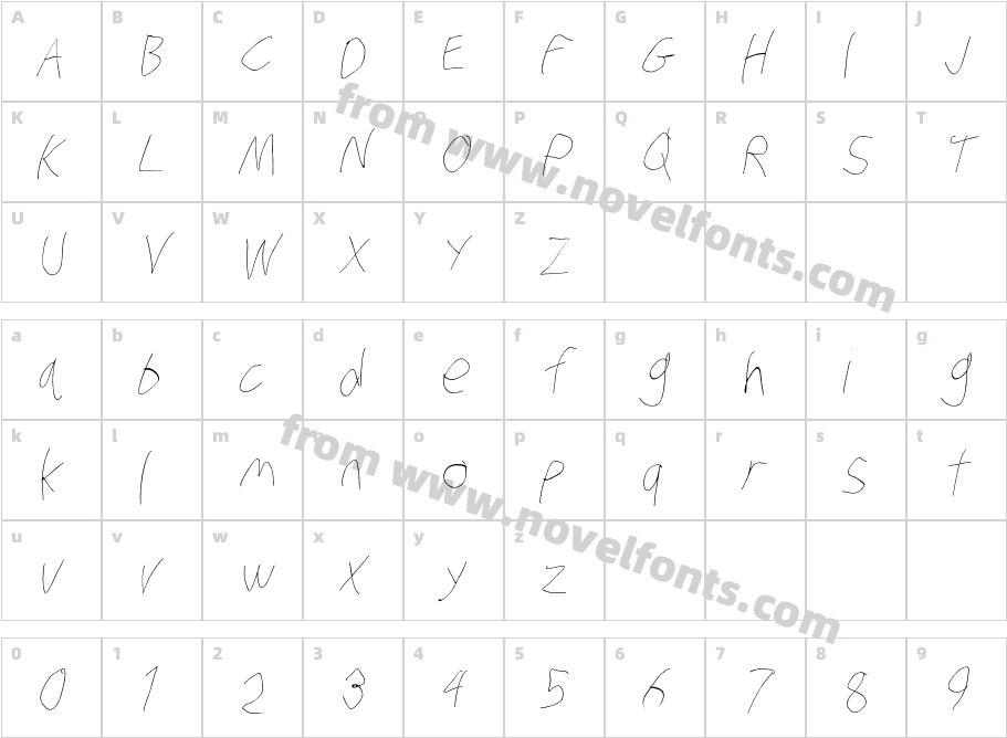 Stray Cat Hairline Condensed ObliqueCharacter Map