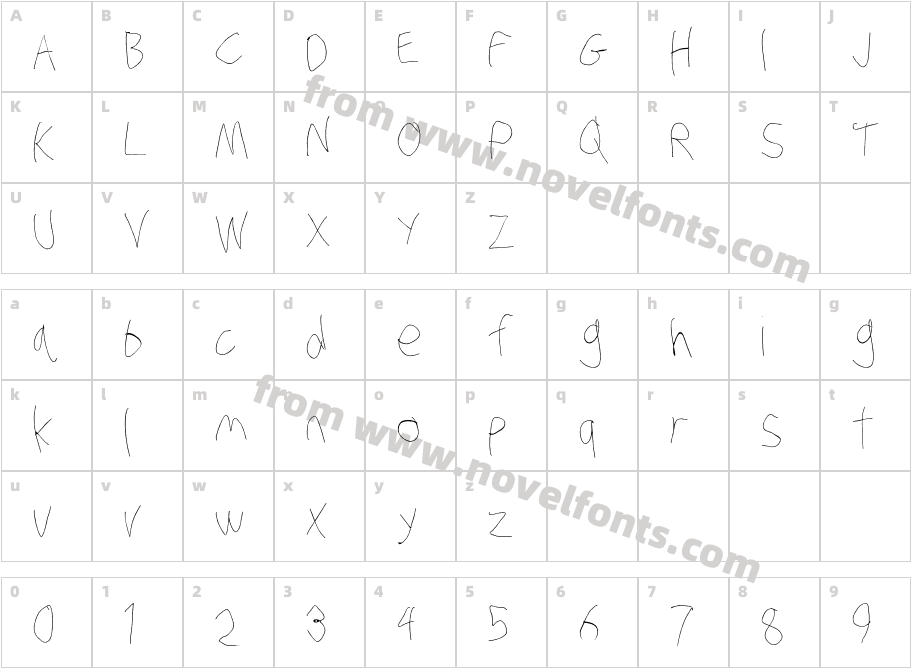 Stray Cat Hairline CondensedCharacter Map