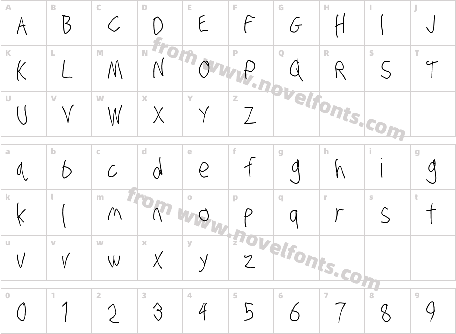 Stray Cat SuperCondensedCharacter Map