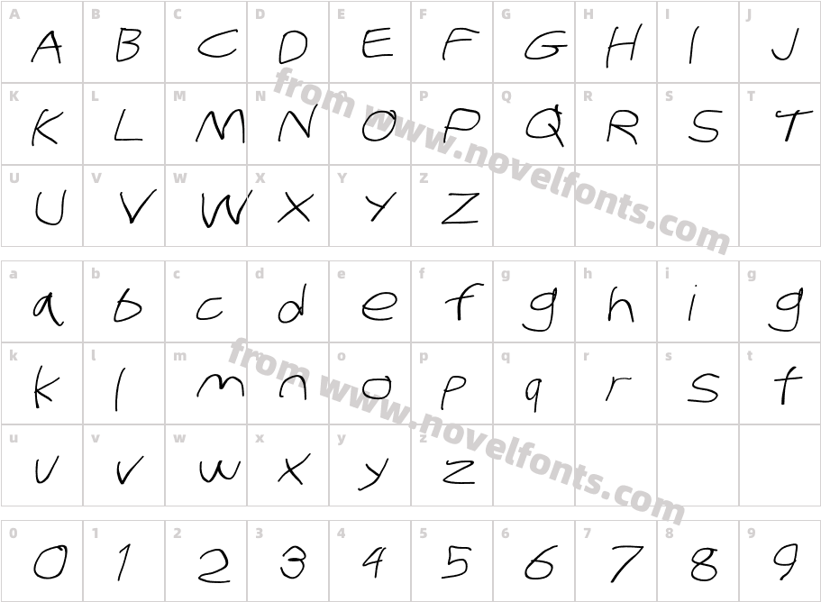 Stray Cat SuperExtended ObliqueCharacter Map