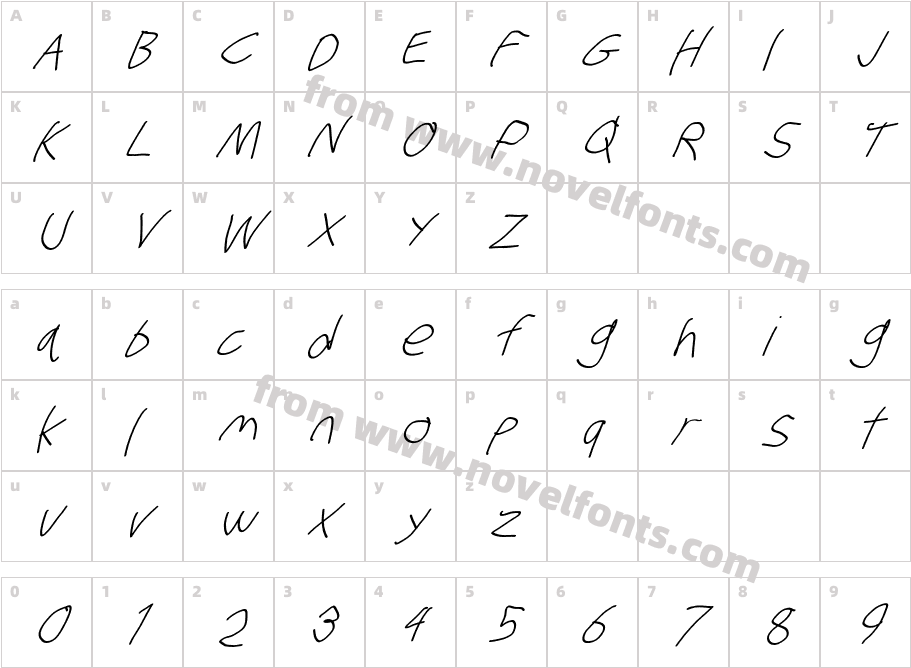 Stray Cat SuperObliqueCharacter Map