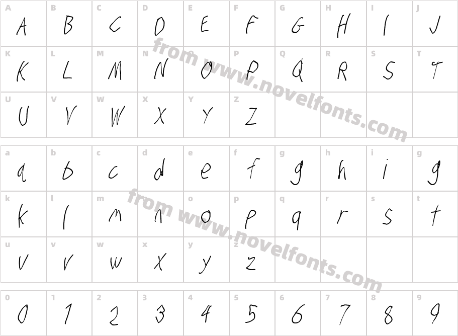 Stray Cat UltraCondensed ObliqueCharacter Map