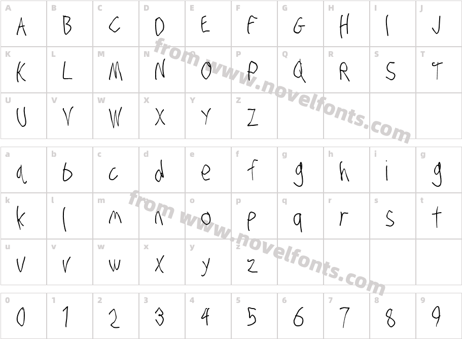 Stray Cat UltraCondensedCharacter Map