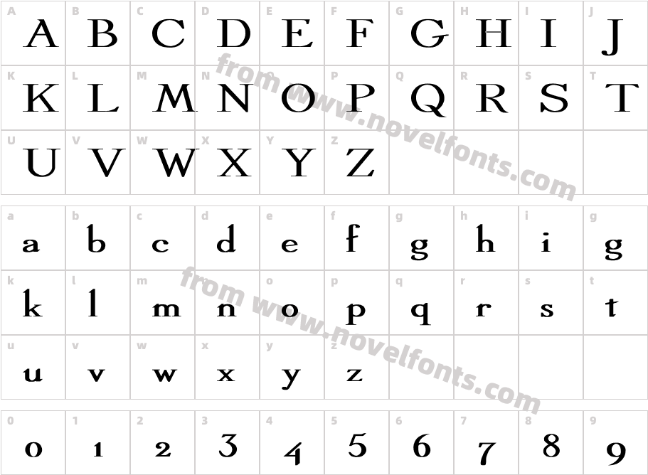 Dickens Wd BoldCharacter Map