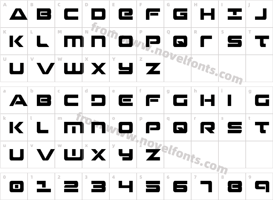 Strikelord CondensedCharacter Map