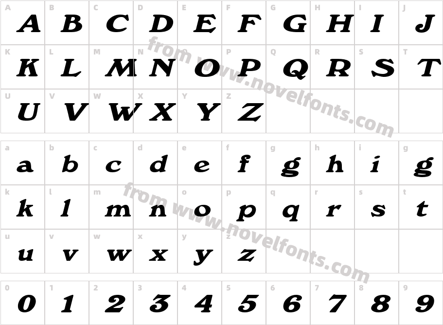 Dictionary-Extended ItalicCharacter Map